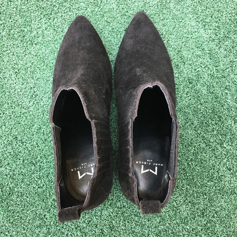 NWT Marc Fisher Yohani Pointed Toe Western Boot Suede Black 7.5